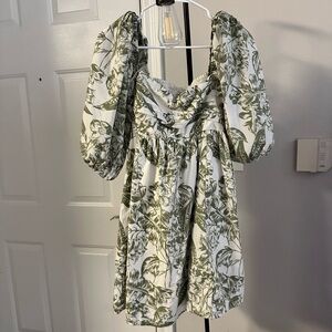Abercrombie & Fitch Green and White Floral Mini Dress